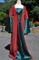 Robe médiévale bicolore pour damoiselle