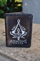 Porte-cartes en cuir, motif logo d'Assassin's creed