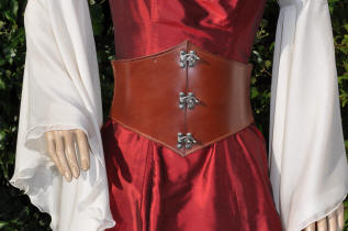 Ceinture corset en cuir style médiéval pour femme